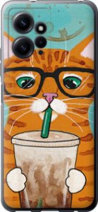 Чехол Зеленоглазый кот в очках для Xiaomi Redmi Note 12 4G