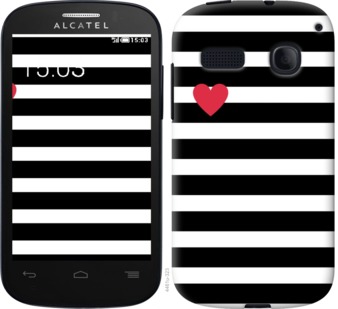 

Чехол Черно-белые полосы для Alcatel One Touch Pop C3 4033D 752224
