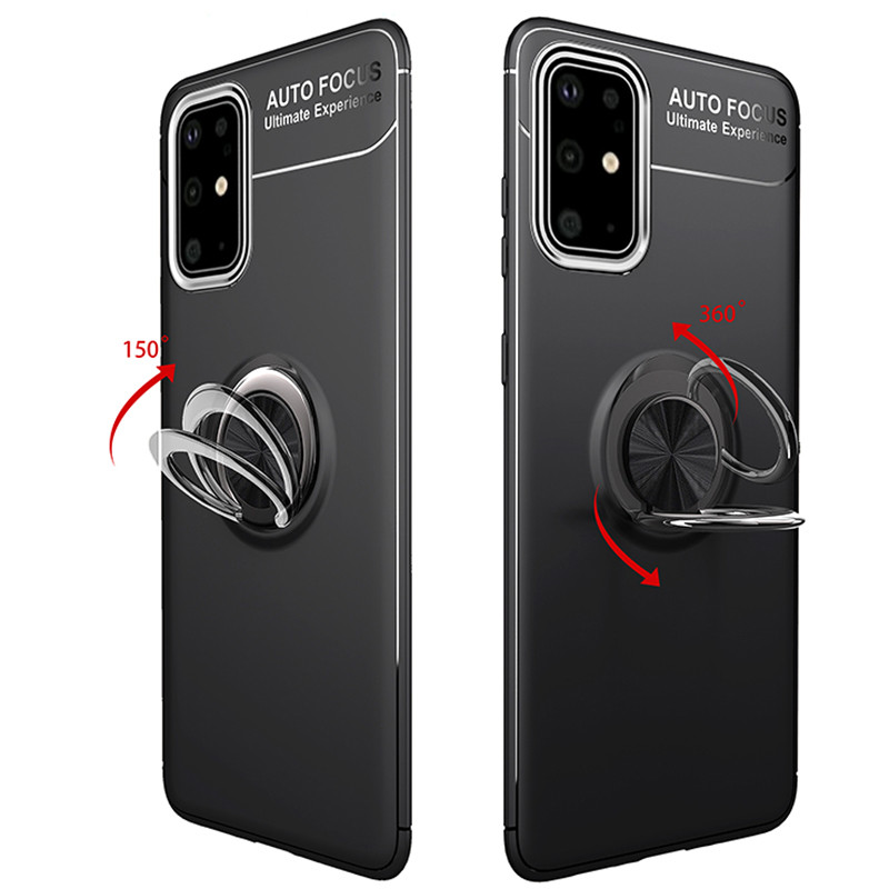 TPU чехол Deen ColorRing под магнитный держатель (opp) для Samsung Galaxy A71 (Черный / Черный) в магазине vchehle.ua