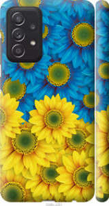 Чехол Жёлто-голубые цветы для Samsung Galaxy A52 5G