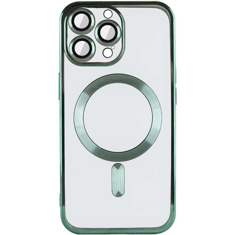 Фото TPU чехол Fibra Chrome with Magnetic safe для Apple iPhone 13 Pro (6.1") (Green) в магазине vchehle.ua