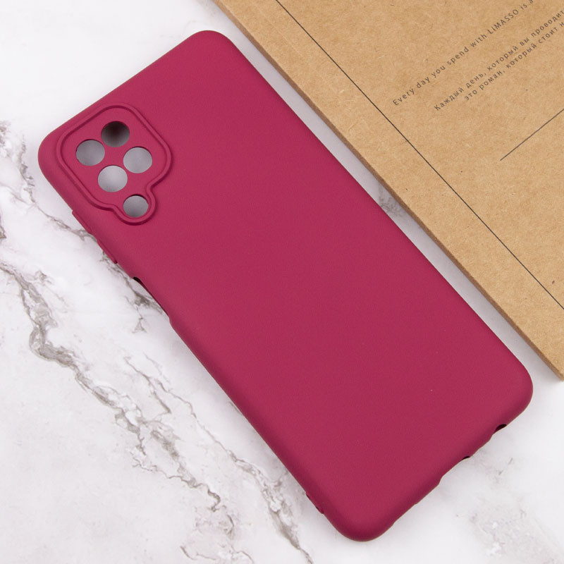 Чохол Silicone Cover Lakshmi Full Camera (AA) на Samsung Galaxy A12 (Бордовий / Marsala) в магазині vchehle.ua