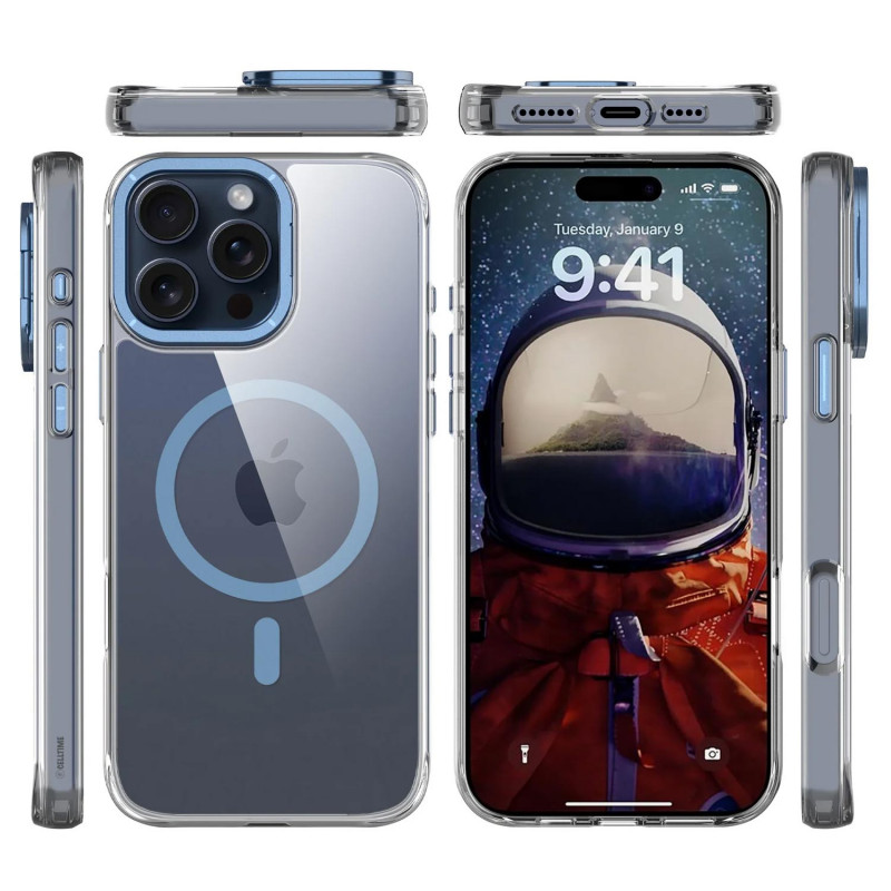 Фото Чохол TPU Space Case Apex with Magnetic Safe на Apple iPhone 16 Pro Max (6.9") (Navy Blue) на vchehle.ua