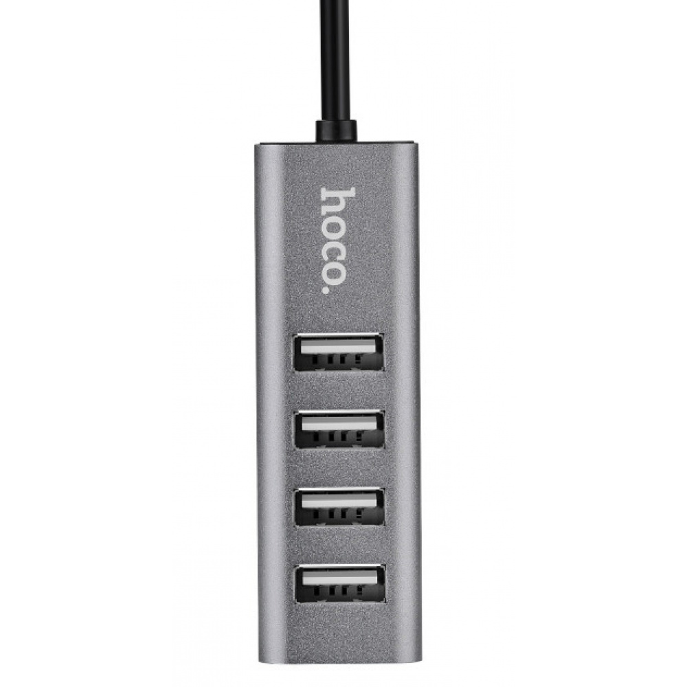 Переходник HUB Hoco HB1 USB to USB 2.0 (4 port) (1m) (Серый)