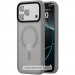 TPU+PC чохол Metal Buttons with Magnetic Safe Colorful на Apple iPhone 17 (6.3") (Сірий / Grey)