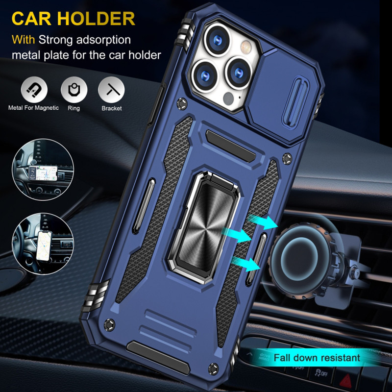 Заказать Ударопрочный чехол Camshield Army Ring для Apple iPhone 13 Pro Max (6.7") (Синий / Navy) на vchehle.ua
