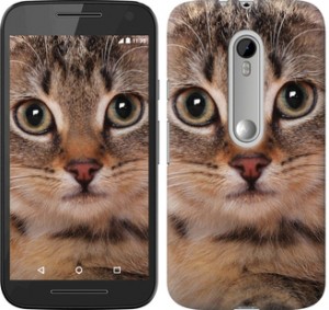 Чехол Полосатый котик для Motorola Moto G3