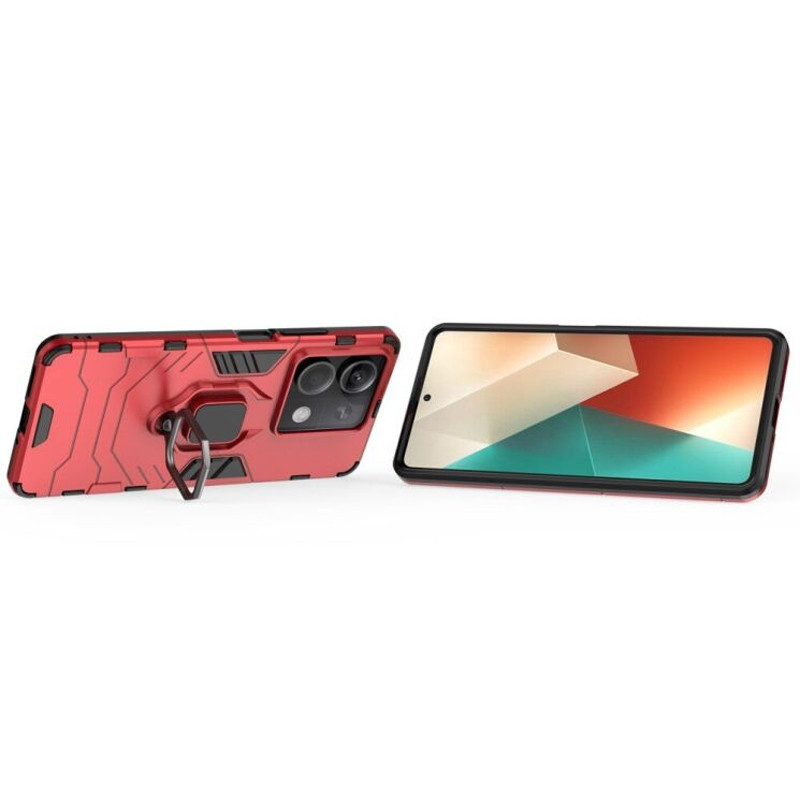 Фото Ударопрочный чехол Transformer Ring for Magnet для Xiaomi Redmi Note 13 Pro 4G / Poco M6 Pro 4G (Красный / Dante Red) на vchehle.ua