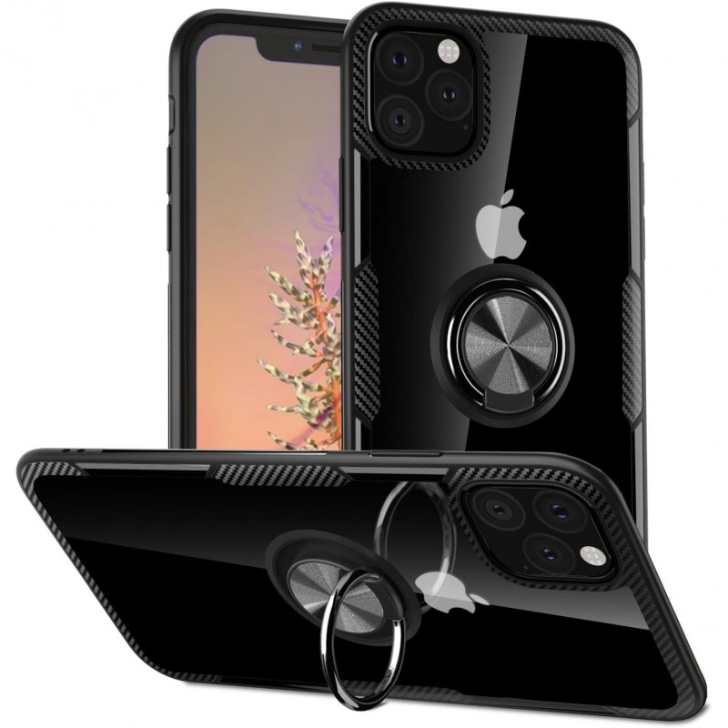 

TPU+PC чохол Deen CrystalRing for Magnet (opp) на Apple iPhone 11 Pro Max (6.5") (Прозорий / Чорний) 883738