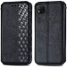 Шкіряний чохол-книжка GETMAN Cubic (PU) на Xiaomi Redmi 9C (Чорний) в магазині vchehle.ua