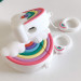 Силиконовый футляр Rainbow для наушников AirPods 1/2 + кольцо (Радуга / Белый) в магазине vchehle.ua