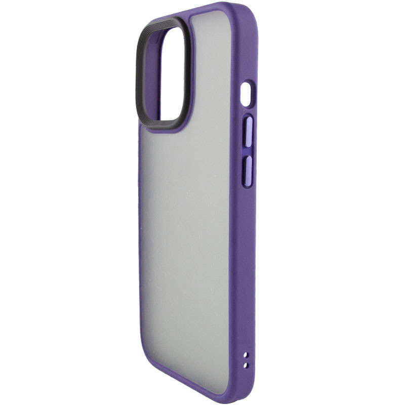 Фото TPU+PC чехол Metal Buttons для Apple iPhone 12 Pro / 12 (6.1") (Темно-фиолетовый) на vchehle.ua