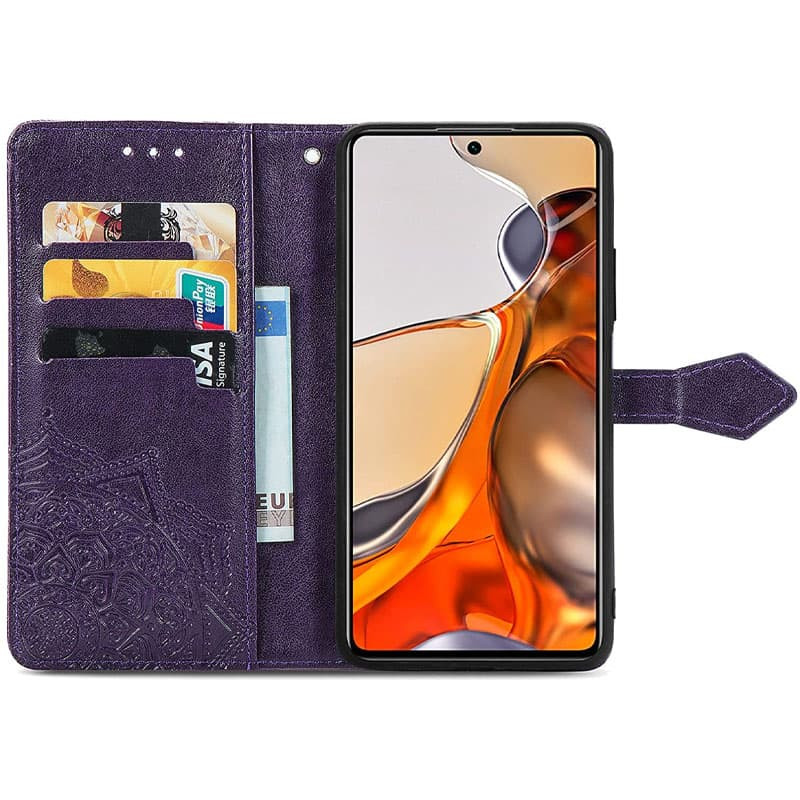 Фото Шкіряний чохол-книжка Art Case з візитницею на Xiaomi Redmi Note 11 Pro 4G/5G / 12 Pro 4G (Фіолетовий) в маназині vchehle.ua