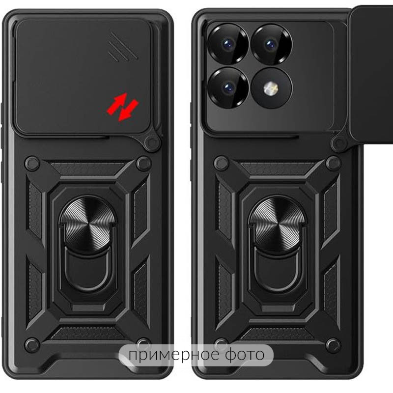 Фото Ударопрочный чехол Camshield Serge Ring для Xiaomi Poco F7 Pro (Черный) на vchehle.ua
