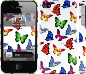 Чехол Красочные мотыльки для iPhone 4