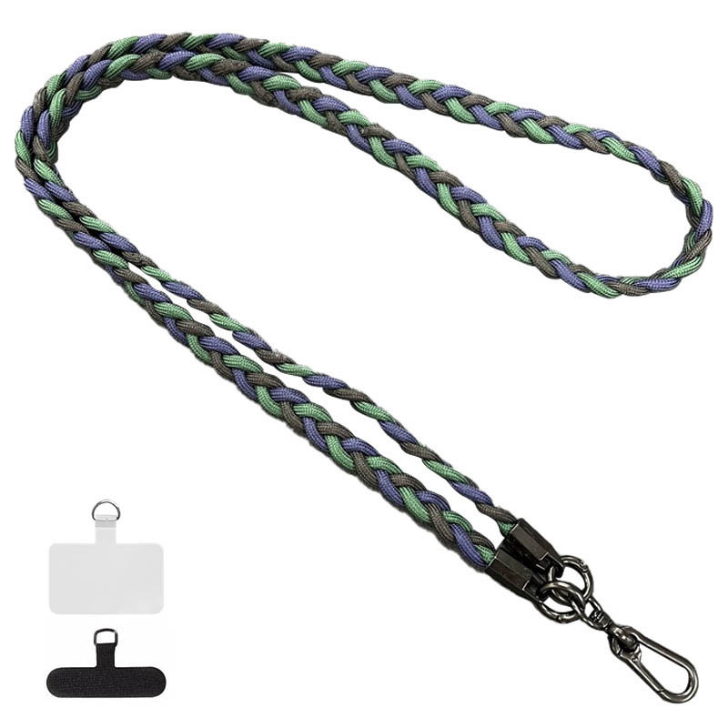 Плетенный шнурок (5мм) 120см (Black / Green / Blue)