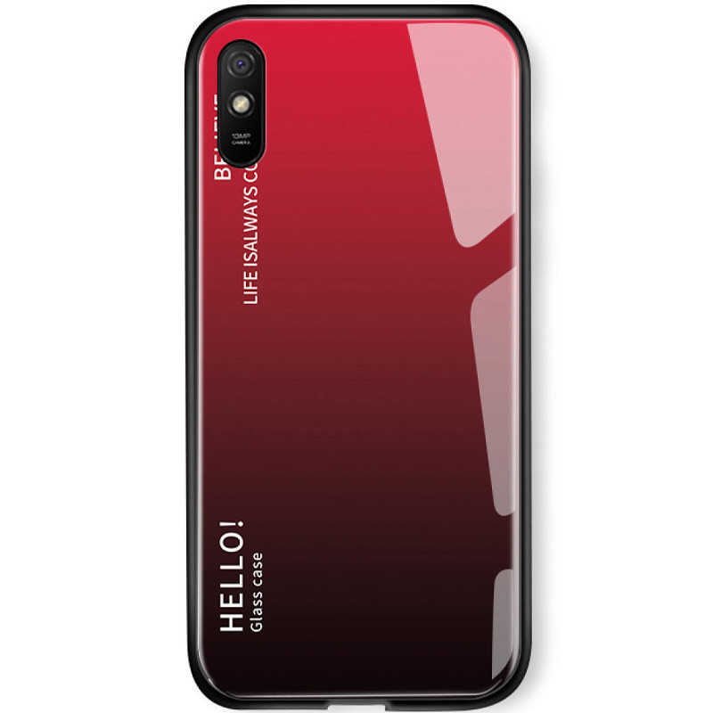 TPU+Glass чохол Gradient HELLO на Oppo A52 / A72 / A92 (Червоний)