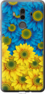 Чехол Жёлто-голубые цветы для Huawei Mate 10 Pro