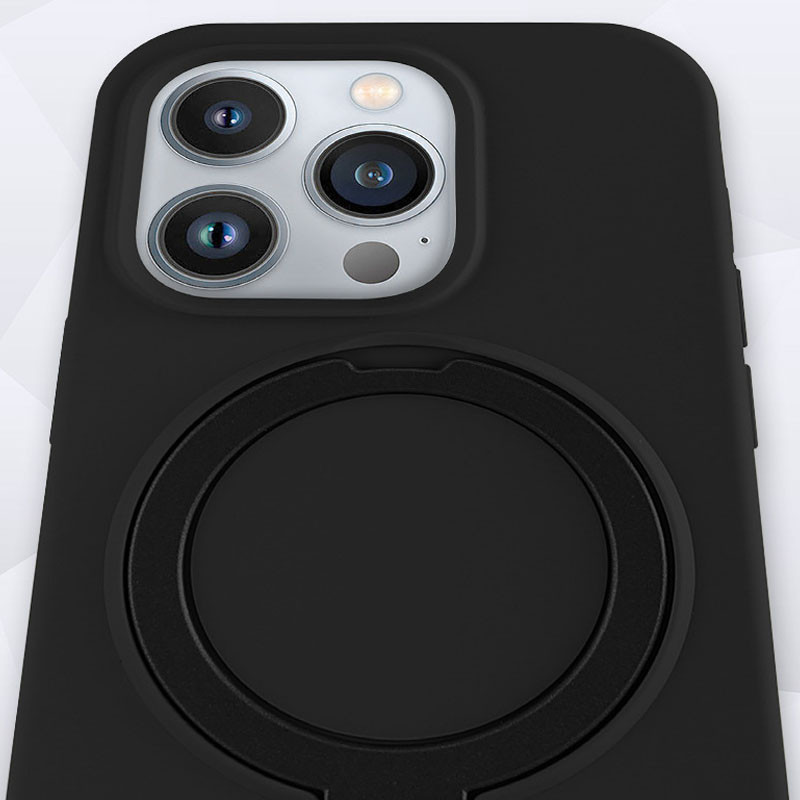 Фото Чохол Silicone Case Full Protective NO LOGO with Ring на Apple iPhone 12 Pro Max (6.7") (Black) в маназині vchehle.ua
