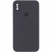 Чохол Silicone Case Square Full Camera Protective (AA) для Apple iPhone X / XS (5.8") (Сірий / Dark Gray)