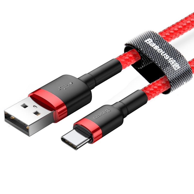 Фото Дата кабель Baseus Cafule Type-C Cable 3A (0.5m) (CATKLF-A) (Красный) в магазине vchehle.ua