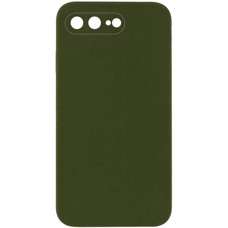 Чехол Silicone Case Square Full Camera Protective (AA) NOLOGO для Apple iPhone 7 plus/8 plus (5.5") (Зеленый / Dark Olive)