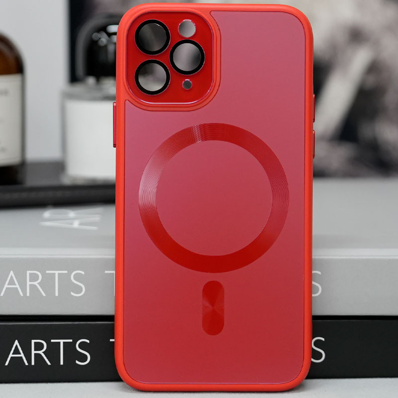 Фото Чохол TPU+Glass Sapphire Midnight with Magnetic Safe на Apple iPhone 13 Pro Max (6.7") (Червоний / Red) на vchehle.ua