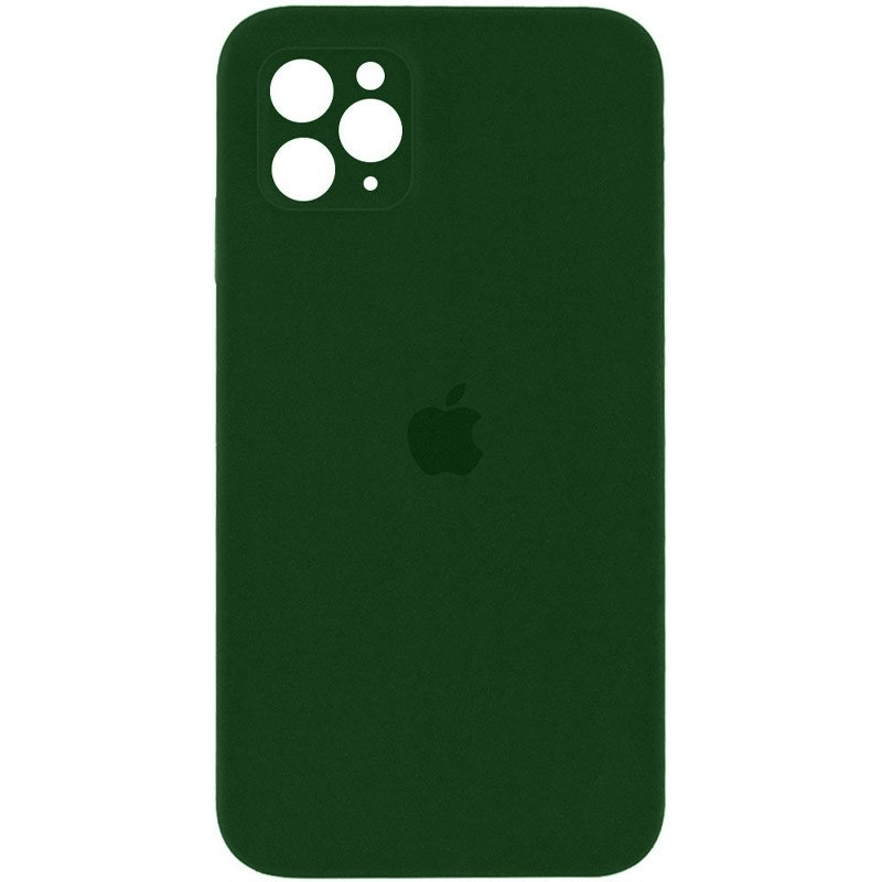 Чохол Silicone Case Square Full Camera Protective (AA) на Apple iPhone 11 Pro Max (6.5") (Зелений / Army green)