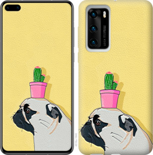 

Чехол Мопс с кактусом для Huawei P40 933959