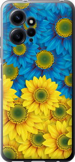 Чохол Жовто-блакитні квіти на Xiaomi Redmi Note 12 4G