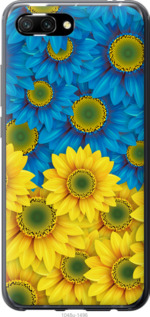 Чехол Жёлто-голубые цветы для Huawei Honor 10