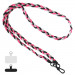 Плетений шнурок (5мм) 120см (Black / Pink / White)