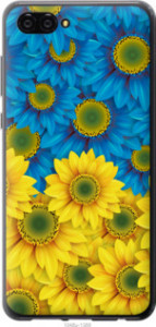 Чехол Жёлто-голубые цветы для Huawei Nova 2S
