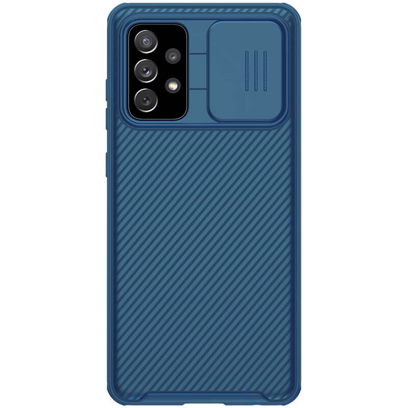 Карбонова накладка Nillkin Camshield (шторка на камеру) на Samsung Galaxy A52 4G / A52 5G / A52s (Синій / Blue)