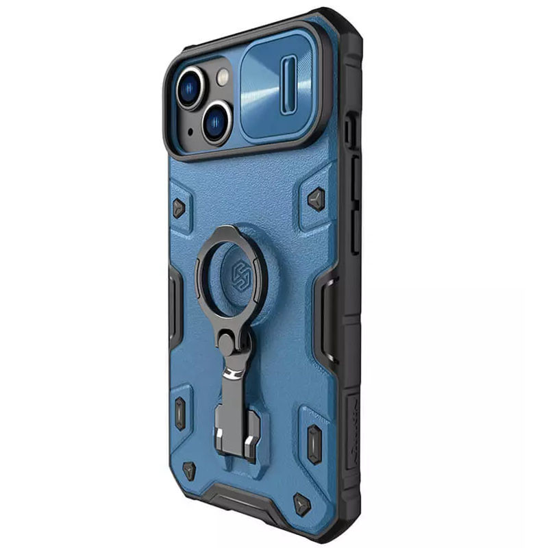 TPU+PC чохол Nillkin CamShield Armor Pro no logo (шторка на камеру) на Apple iPhone 14 / 13 (6.1") (Синій) в магазині vchehle.ua