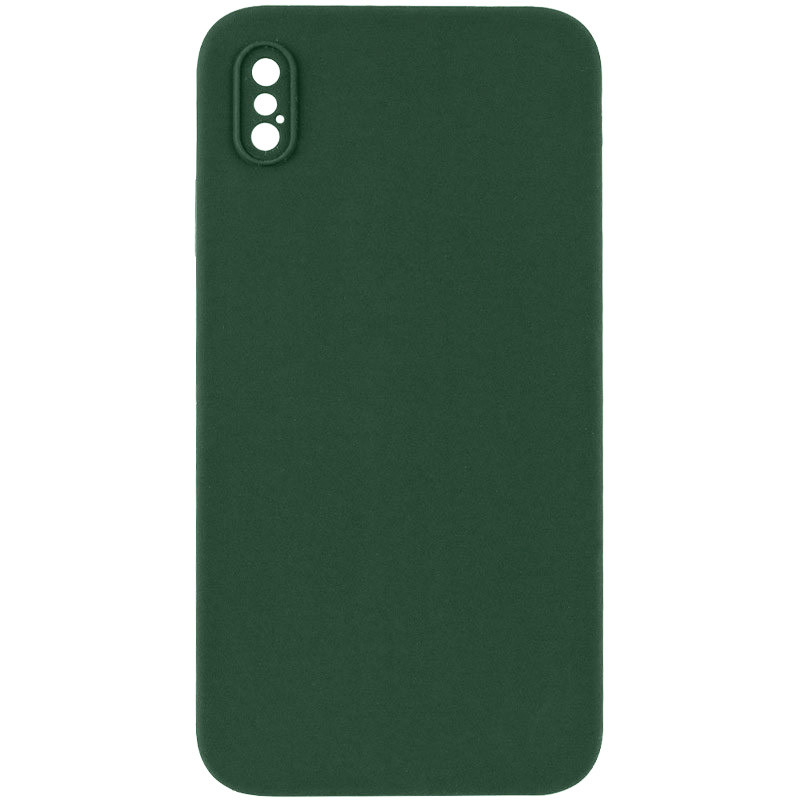 Чехол Silicone Case Square Full Camera Protective (AA) NOLOGO для Apple iPhone X / XS (5.8") (Зеленый / Cyprus Green)
