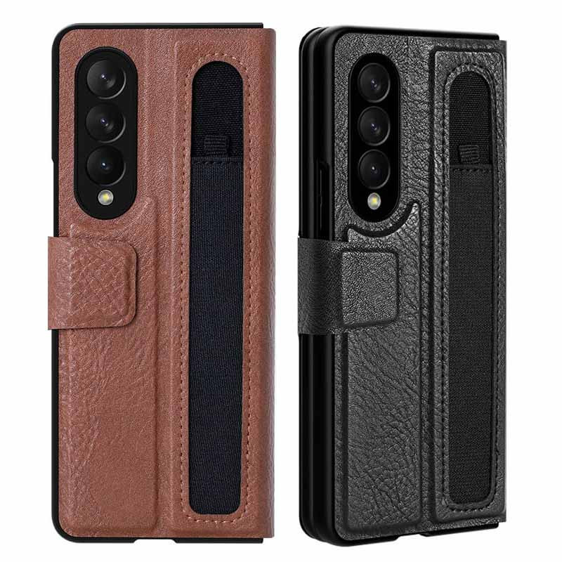 Кожаная накладка Nillkin Aoge (с держателем ручки) для Samsung Galaxy Z Fold3