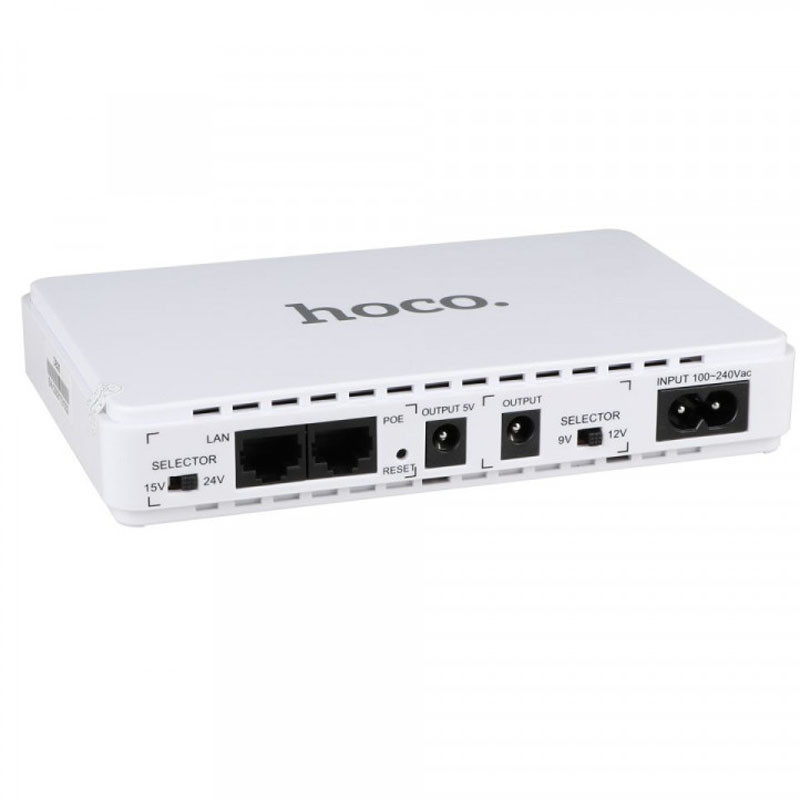 Фото Источник бесперебойного питания Hoco DB25 Smart Mini UPS для роутеров 5V/9V/12V 8800 mAh (White) в магазине vchehle.ua