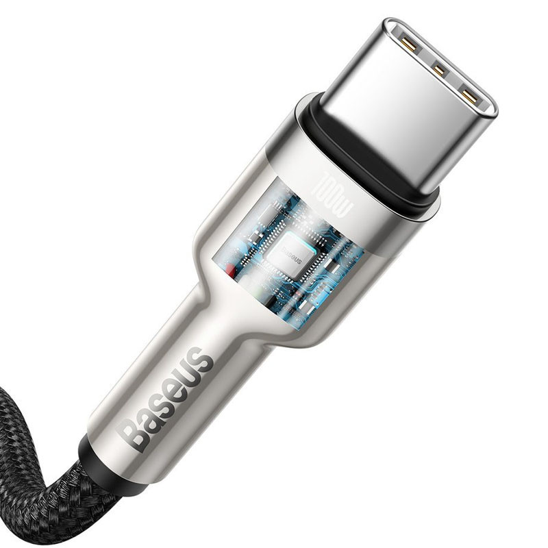 Дата кабель Baseus Cafule Series Метал Type-C to Type-C 100W (2m) (CATJK-D) (Чорний) в магазині vchehle.ua