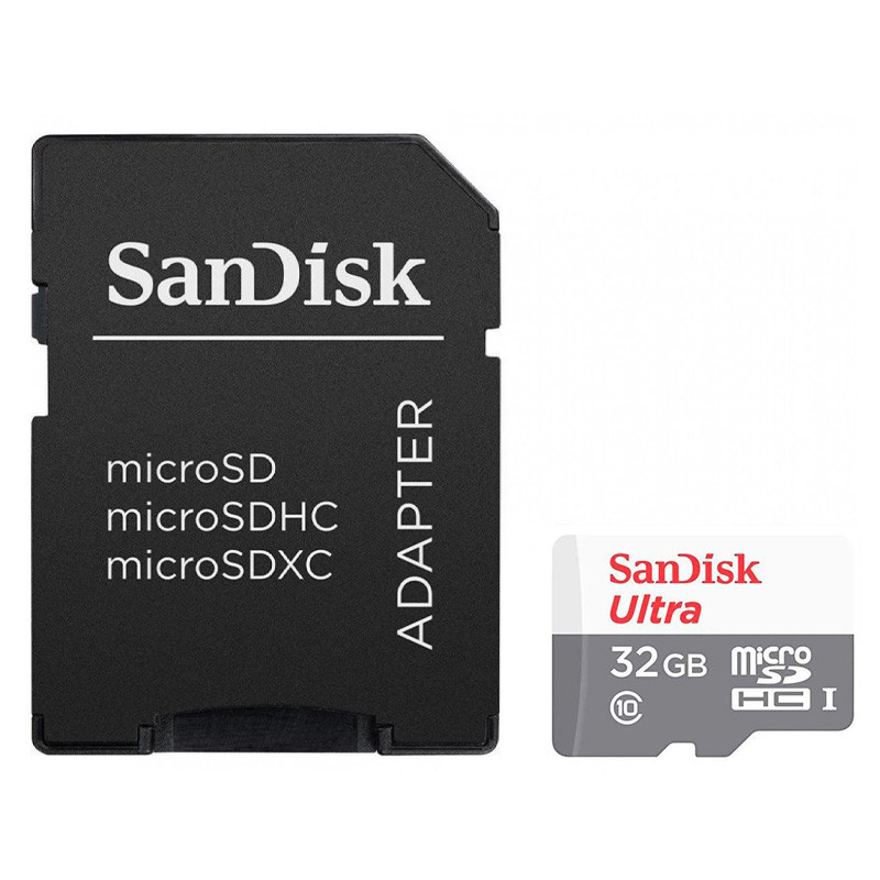 

Карта памяти SanDisk Ultra microSDHC (UHS-1) 32Gb Class  A1 100Mb/s (с адаптером) (Черный) 1162960