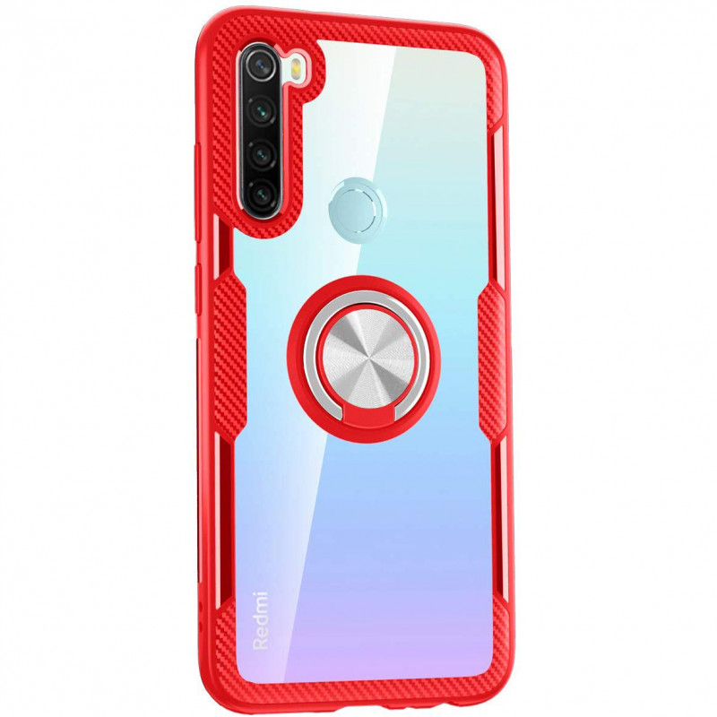 

TPU+PC чохол Deen CrystalRing for Magnet (opp) на Xiaomi Redmi Note 8T (Прозорий / Червоний) 883740