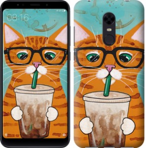 Чехол Зеленоглазый кот в очках для Xiaomi Redmi 5 Plus