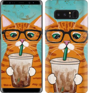 Чехол Зеленоглазый кот в очках для Samsung Galaxy Note 8