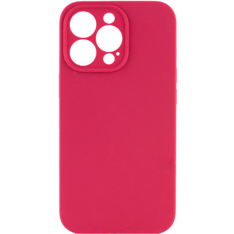 Чехол Silicone Case Full Camera Protective (AA) NO LOGO для Apple iPhone 14 Pro Max (6.7") (Красный / Rose Red)