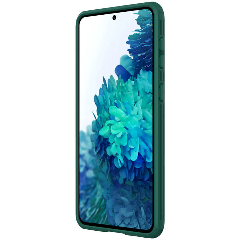 Купить Карбоновая накладка Nillkin Camshield (шторка на камеру) для Samsung Galaxy S21+ (Зеленый / Dark Green) на vchehle.ua