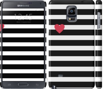 

Чехол Черно-белые полосы для Samsung Galaxy Note 4 N910H 751709