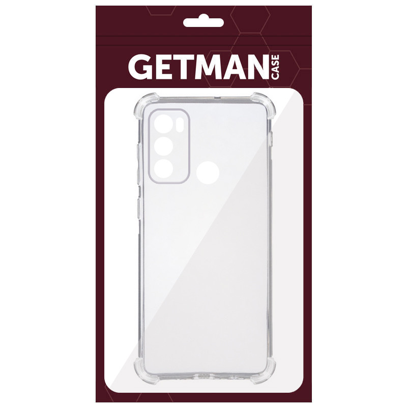 Фото TPU чехол GETMAN Ease logo усиленные углы Full Camera для Motorola Moto G60 (Бесцветный (прозрачный)) в магазине vchehle.ua