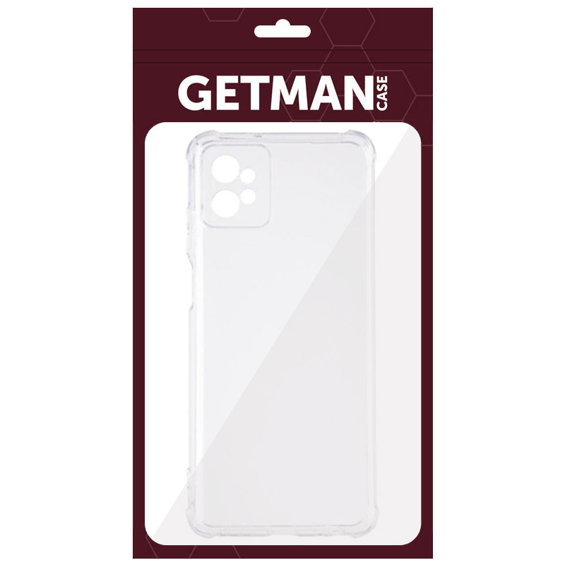 TPU чехол GETMAN Ease logo усиленные углы Full Camera для Motorola Moto G32 (Бесцветный (прозрачный)) в магазине vchehle.ua