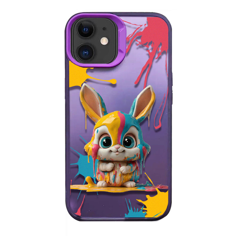 TPU+PC чохол TakiTaki Graffiti magic glow на Apple iPhone 11 (6.1") (Funny bunny / Purple)