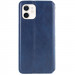 Фото Шкіряний чохол-книжка GETMAN Cubic (PU) на Apple iPhone 11 (6.1") (Синій) на vchehle.ua